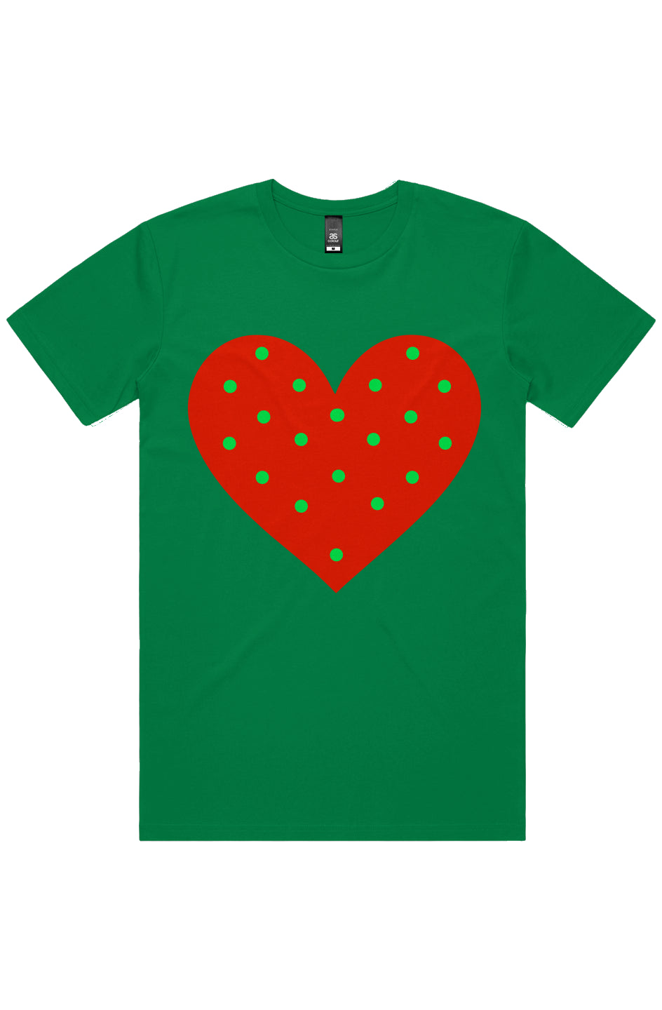 Red Heart Green Dots Heart Shirt