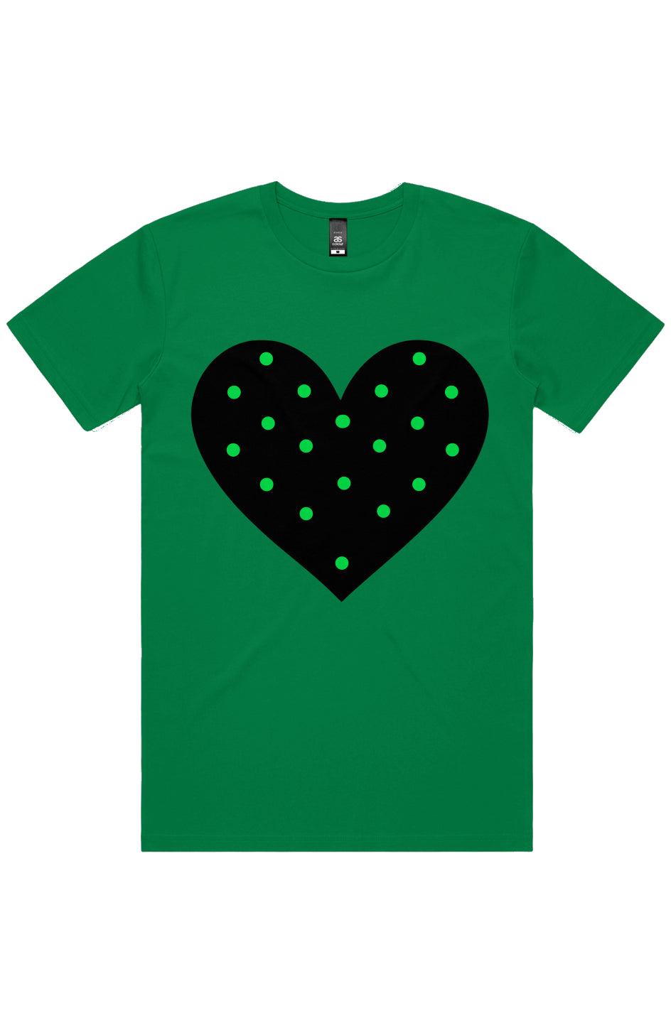 Black Heart Green Dots Heart Shirt